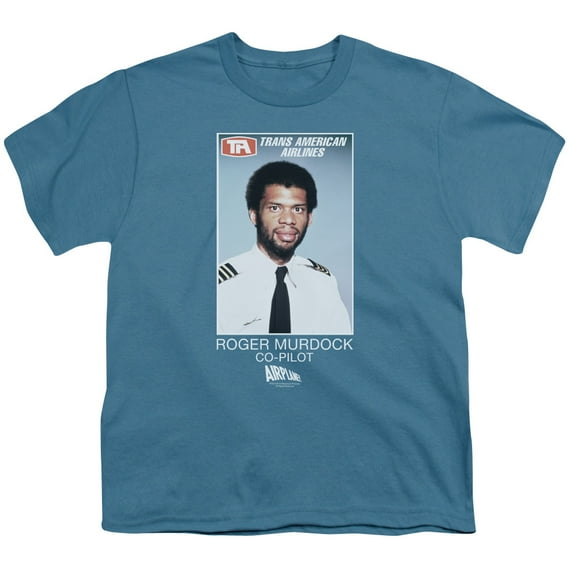 Airplane Roger Murdock Youth 18/1 T-Shirt Slate