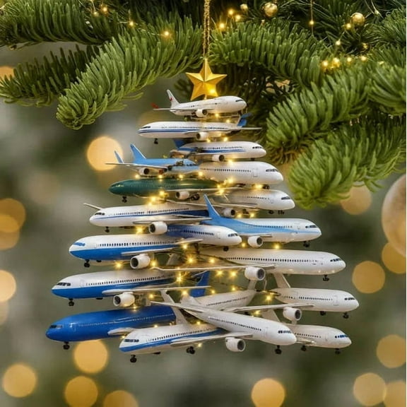 Airplane Series Christmas Decorations, Fun and Whimsical Aviation-Themed Holiday Ornaments, Perfect for Adding a Touch of Flight to Your Tree or Home Décor