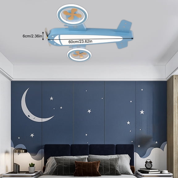 Airplane Shape Ceiling Light, Dimmable Ceiling Light Fixture, Ceiling Lamp with Remote Control for Bedroom, Living Room, Office, Restaurant