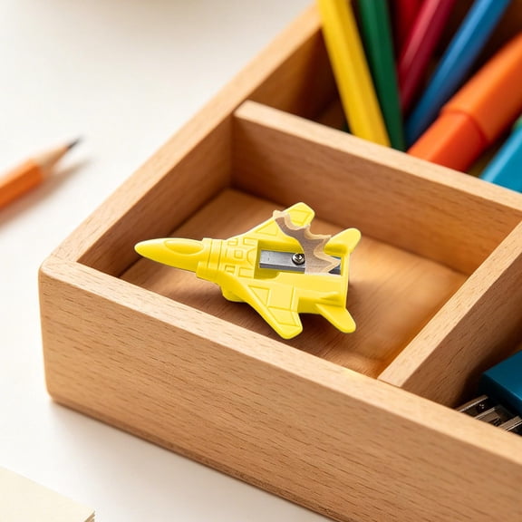 Airplane Shaped Pencil Sharpener, Candy Colored Plastic Cutter, Cute Cartoon Stationery, Manual Rotating Tool for k’ids Classroom, Elementary s’chool and Daily Study