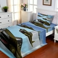 thumbnail image 1 of Ambesonne Airplane Fitted & Top Sheet Set with Sham, Aircrafts up in Air, Blue Green Grey, 1 of 5