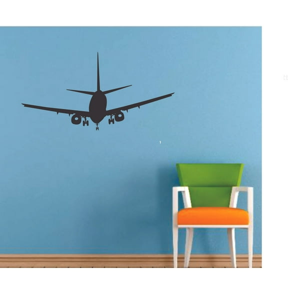 Airplane Silhouette Plane Cartoon Decors Wall Sticker Art Design Decal for Girls Boys Kids Room Bedroom Nursery Kindergarten House Fun Home Decor Stickers Wall Art Vinyl Decoration (8x10 inch)
