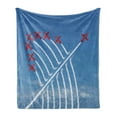 thumbnail image 1 of Airplane Soft Flannel Fleece Throw Blanket, Acrobat Little Show Planes in Clear Sunny Sky with Smoke Behind Image Print, Cozy Plush for Indoor and Outdoor Use, 60" x 80", Red and Blue, by Ambesonne, 1 of 5
