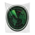 thumbnail image 1 of Airplane Soft Flannel Fleece Throw Blanket, Plane Flight Screen Radar Route Avitaion Green on Monochrome Background, Cozy Plush for Indoor and Outdoor Use, 70" x 90", Green Black, by Ambesonne, 1 of 5