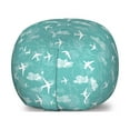 thumbnail image 1 of Airplane Storage Toy Bag Chair, Disoriented Flying Jets in Clear Sky with Curly Clouds Travel Vacation Theme, Stuffed Animal Organizer Washable Bag, Large Size, Turquoise White, by Ambesonne, 1 of 3