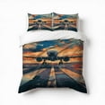 thumbnail image 1 of Airplane Takeoff Bedding Set 3 Pcs Soft Microfiber Quilt Cover For Bedroom Decor, Comforter Cover With 2 Pillowcase, 1 of 5