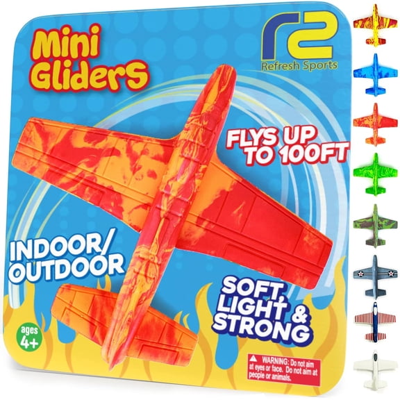 Airplane Toy Glider for All Ages for Kids Ages 3+ - Portable Lightweight Foam Glider Airplane for Kids Travel & Beach Outdoor Play (Red)