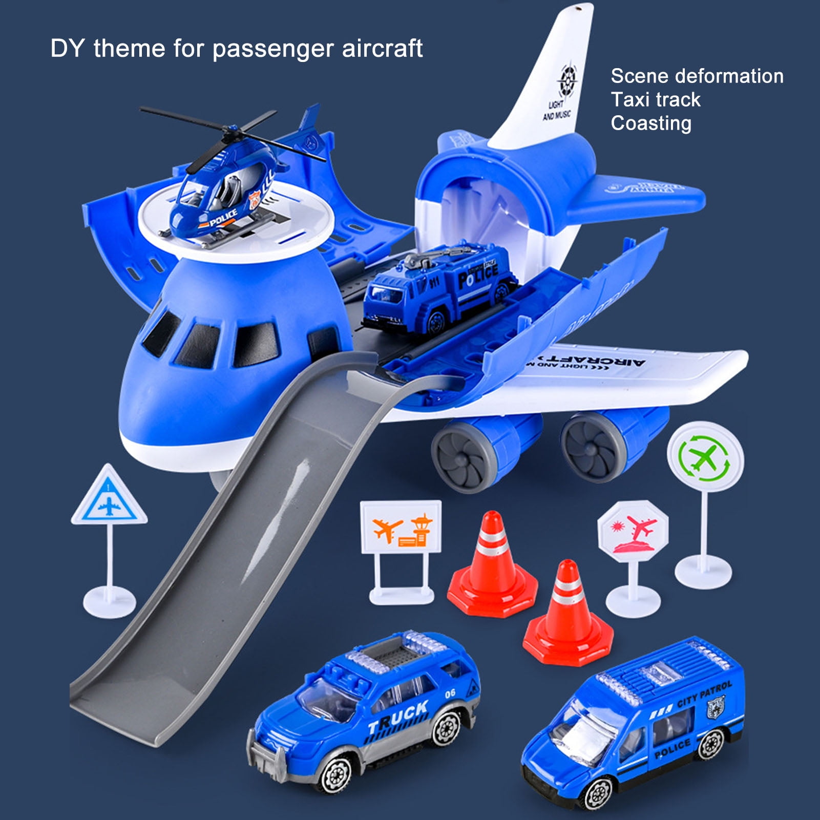 Airplane Toy Set High Stability Inertia Airplane with Long Slides