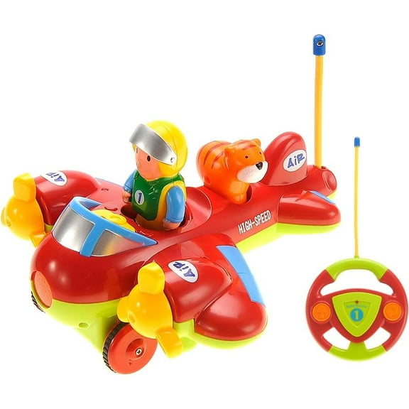 Airplane Toy for Toddlers 1-3, Remote Control Plane Toys, RC Music Baby Plane Toys w/Light Sound, Toddler 2 Year Old Toys Birthday Gift for Boys Girls Kids