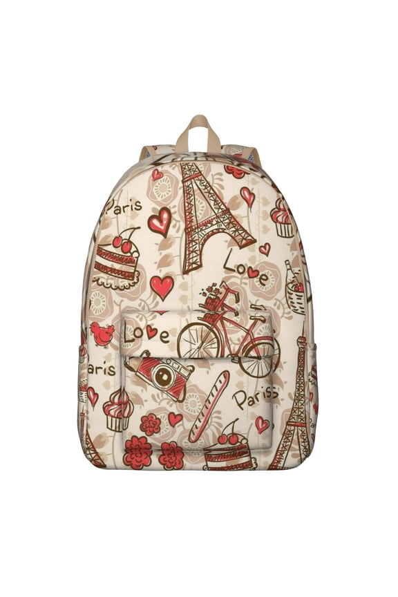 Airplane Travel Backpack for Women, Paris Fashion Holiday School Bookbag, Vintage Style Journey Trip Adventure Daypack