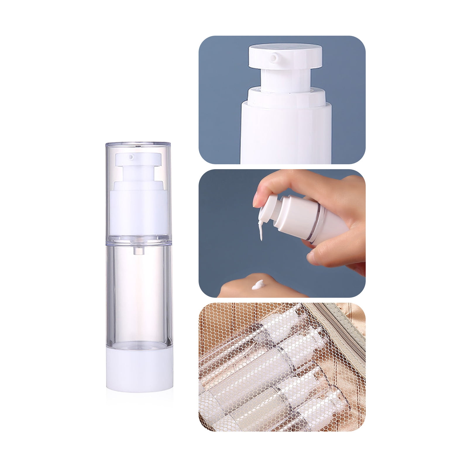 Airplane Travel Essentials, Airless Pump Press Bottle Empty Plastic