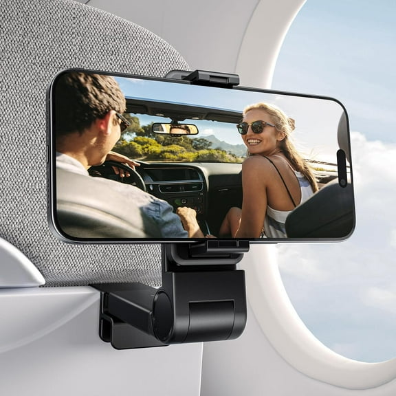 Airplane Travel Essentials, Airplane Phone Holder, 360 Degree Rotation Plane Phone Holder, Travel Accessories for Flying, Travel Essentials for Flying, Hands free Phone Holder for Plane ( 2Pack )