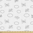thumbnail image 1 of Ambesonne Airplane Fabric by the Yard Upholstery, Puffy Clouds, 1 Yard, Black White, 1 of 4