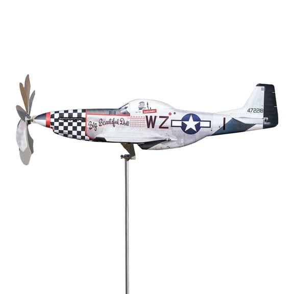 Airplane Weather Vane Metal Wind Spinner with Arrowhead and Double Wing,Decorative Airplane Windmill for Garden Patio Lawn Yard,2DKinetic Wind Catchers Sculpture