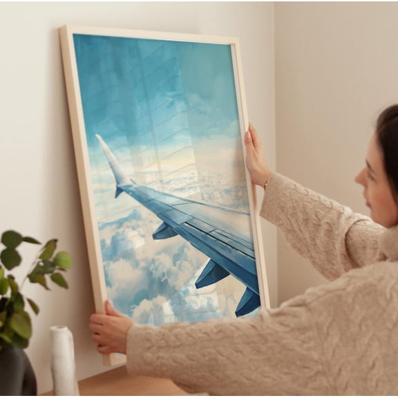 Airplane Window Sunrise Art Poster Travel Home Decor, Unframed Poster Size 16x24 F03.1.19l770