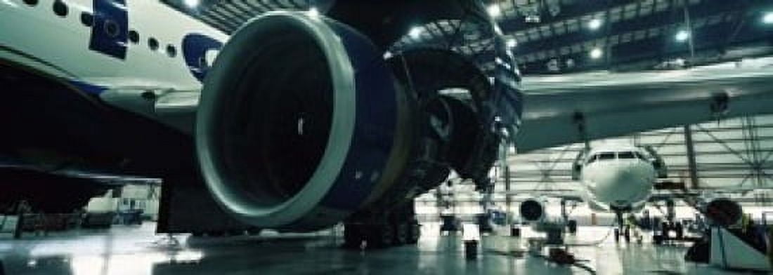 Airplanes in a hangar Mirabel Airport Montreal Quebec Canada Canvas Art - Panoramic Images (18 x 7)
