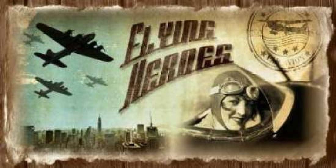 Airplanes vintage Canvas Art - Paul Robert (10 x 20)