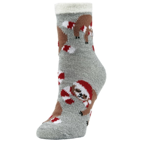 Airplus Double Layer Aloe Red Sloths Crew Socks, Women's 5-10, 1 pair