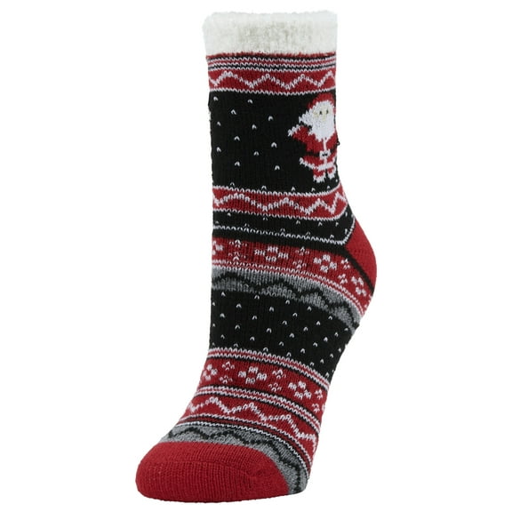 Airplus Double Layer Aloe Red Santa Crew Socks, Women's 5-10, 1 pair