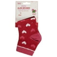 thumbnail image 1 of Airplus Aloe Infused Quarter Socks, Red Hearts, Women's Medium Size 5-10, 1 of 3
