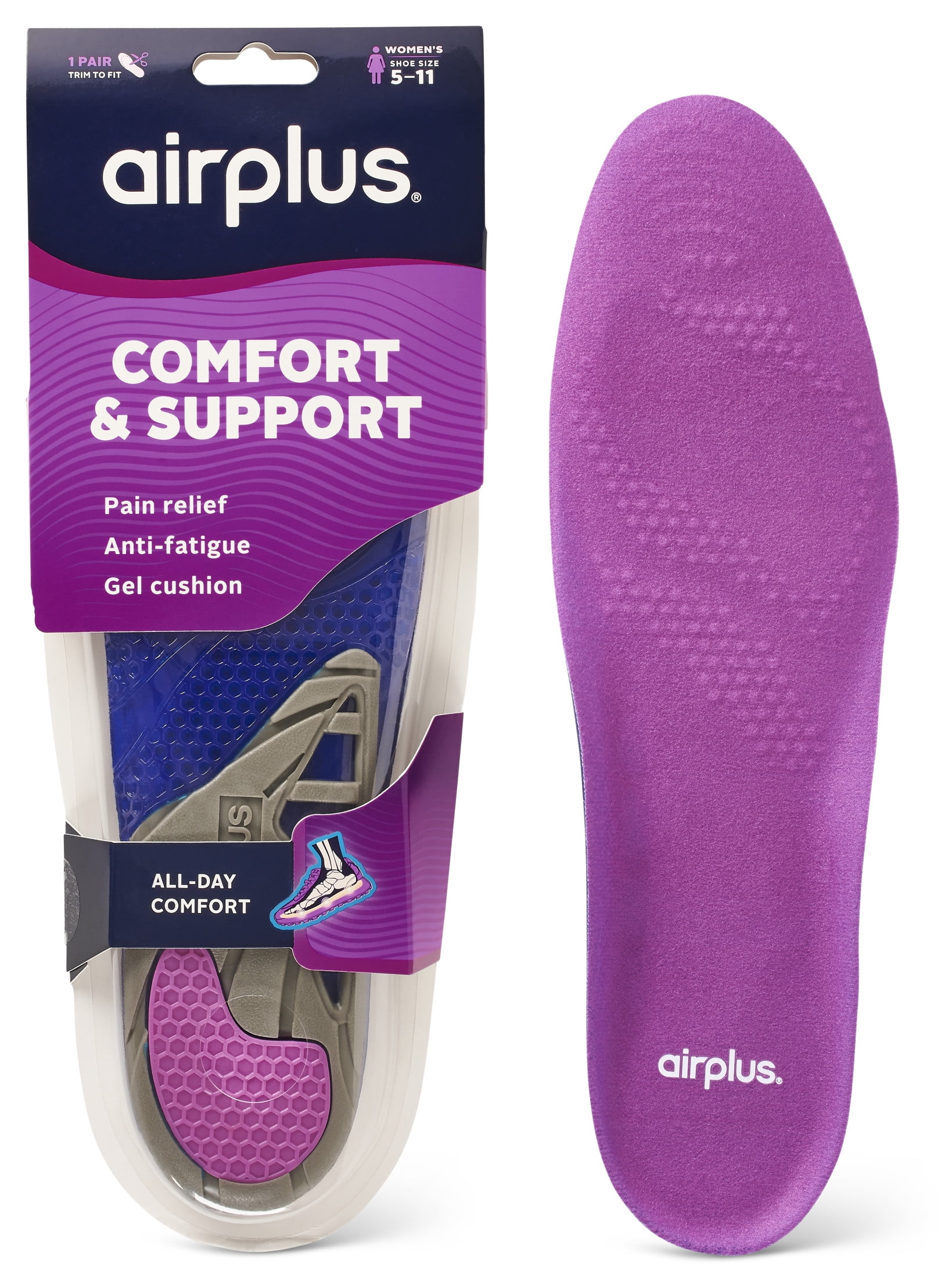 Airplus Comfort & Support Insole for Women, 1 Pair, Size 5-11 - Walmart.com