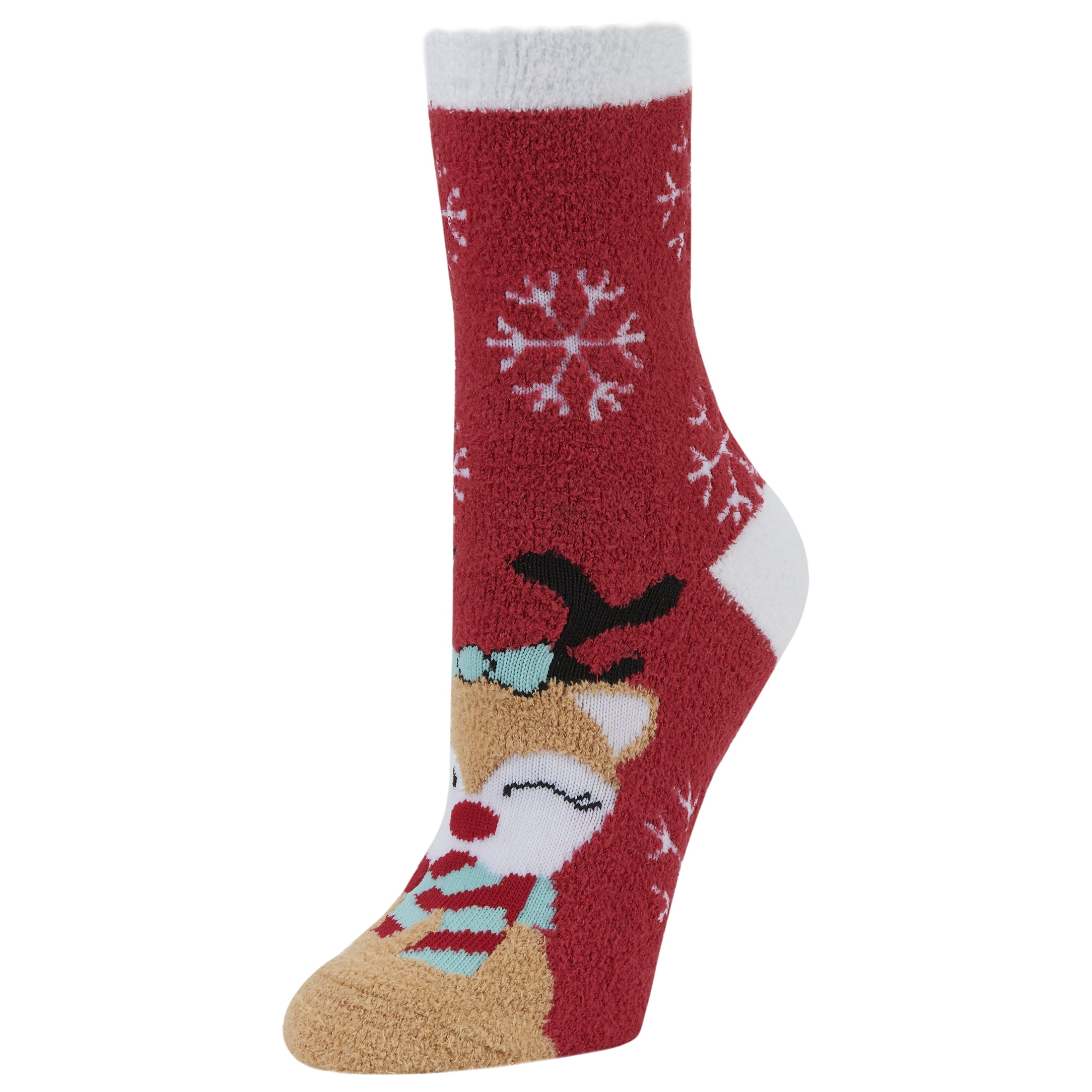 Airplus Holiday Aloe Infused Crew Socks, Red Deer, Women's Medium 1 ...