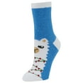 thumbnail image 1 of Airplus Holiday Aloe Infused Spa Crew Socks, Blue Llama, Women's Medium, Size 5-10, 1 of 3