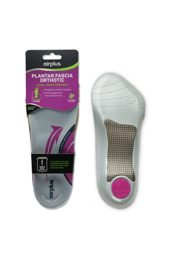 Plantar Fascia Orthotic Insole for Women, 1 Pair, Size 5-11