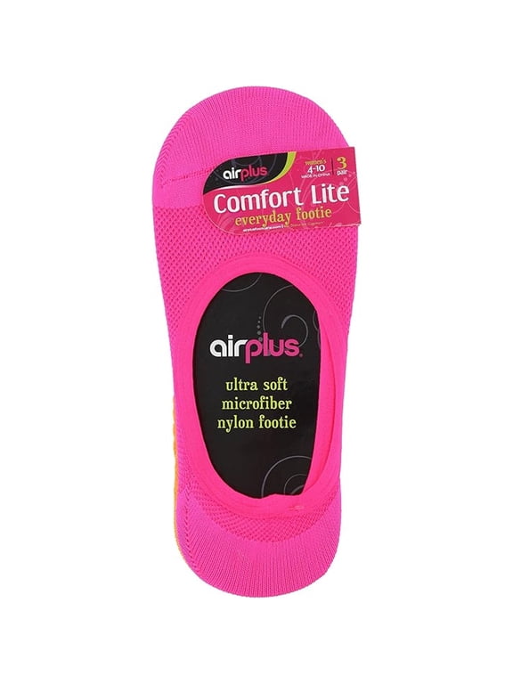 Airplus Comfort Lite Footie Socks, Women's 4-10, Multicolors, 3 Pairs