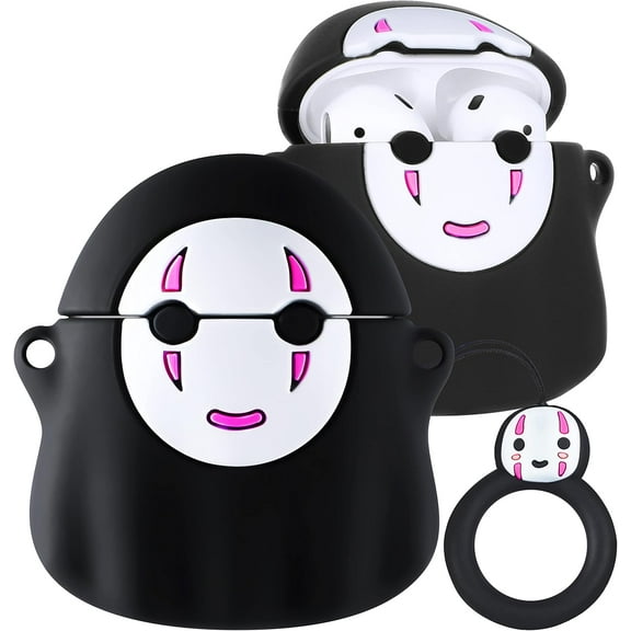 for Airpod 1&2 Case Cute Cartoon 3D Soft Silicone Air Pods Funny Cover Kawaii Fun Cool Anime Unique Design Shell Fashion Stylish Girls Kids Teens Women Cases for Airpods 1/2(FaceMan)
