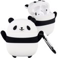 thumbnail image 1 of for Airpod 1&2 Case Cute Cartoon Character 3D Soft Silicone Air Pods Funny Cover Kawaii Fun Cool Unique Design Shell Fashion Stylish Girls Kids Teens Women Cases for Airpods 1/2(Panda), 1 of 4