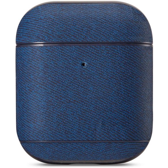 Airpods 1 & 2 Case Cover Premium PU Leather Full-Body Protective Case Cover Compatible with Apple Airpods Front LED Visible - Classic (Navy)