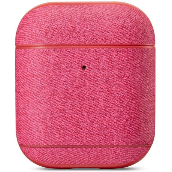 Airpods 1 & 2 Case Cover Premium PU Leather Full-Body Protective Case Cover Compatible with Apple Airpods Front LED Visible - Classic (Pink)