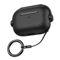 thumbnail image 1 of for Airpods 2nd Gen / 1st Gen Music Headset Earphone Case with Secure Lock, Soft Silicone Hard PC Shock-Absorbing for AirPods 1/2 Case Skin Touch with Keychain, Front LED Visible, Black, 1 of 8