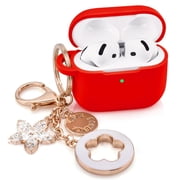 Airpods 4 phone cases, new womens anti drop silicone iPod 4 earphones, wireless accessories, charging case, Airpods 4th generation girls shiny keychain, earphone protective cover