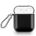 thumbnail image 1 of Airpods Case, AirPods Accessories Shockproof Durable Case Charging Cover Portable & Protective Silicone Skin Rubber Gummy Cover Carbon Fiber Black Case with Keychain for Apple Airpods 2 & 1, 1 of 6