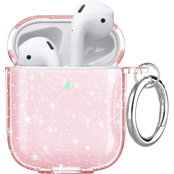 AirPods Pro 3 Glitter Case With Carabiner - Sparkle Clear TPU Protective Cover For 2025 Model, Cute & Shockproof