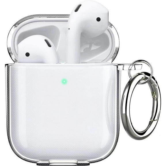 for Airpods Case, Shockproof Clear Case for Airpod Case, Full Protective Soft TPU Drop Protection Accessories Case with Keychain for AirPods Charging Case 2 & 1