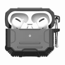 Airpods Case for Apple AirPods 2 & 1 Full-Body Rugged ShockProof Hybrid With Metal Hook Carabiner Heavy Duty Armor Carbon Fiber PC, XPM Case [Black]