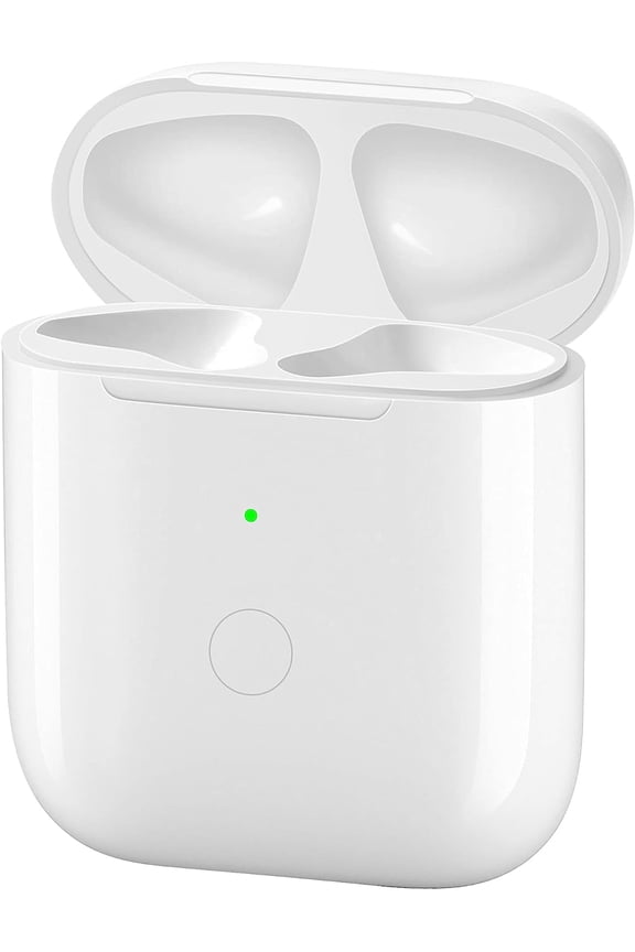 Airpods Charging Case Compatible for Airpods 1&2, Wireless Charger Replacement Case for Air Pod, 450mAh Battery with Bluetooth Pairing Sync Button, NO Earbuds Include, White