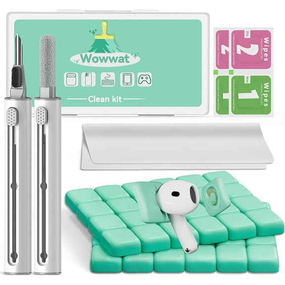 for Airpods Cleaner Kit,Bluetooth Earbuds 3 in 1 Multi-Function Cleaning Pen and Cleaning Putty,for Airpods Pro Phone Charging Port,Earbuds,Headphone, iPod,Case,iPhone,ipad,Laptop