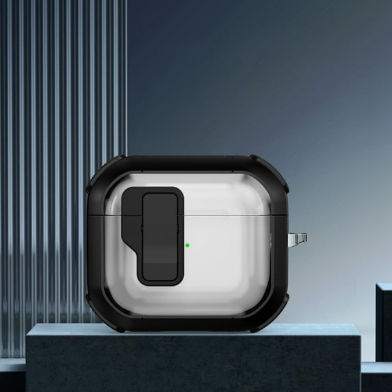 for Airpods Pro 2 Case 2022 Case Cover with Lock Clip, Rugged Apple Airpods Pro 2 Case 2022 Men Women, Armor Shockproof Case Protective Hard Shell Anti-Scratch Dustproof,Black