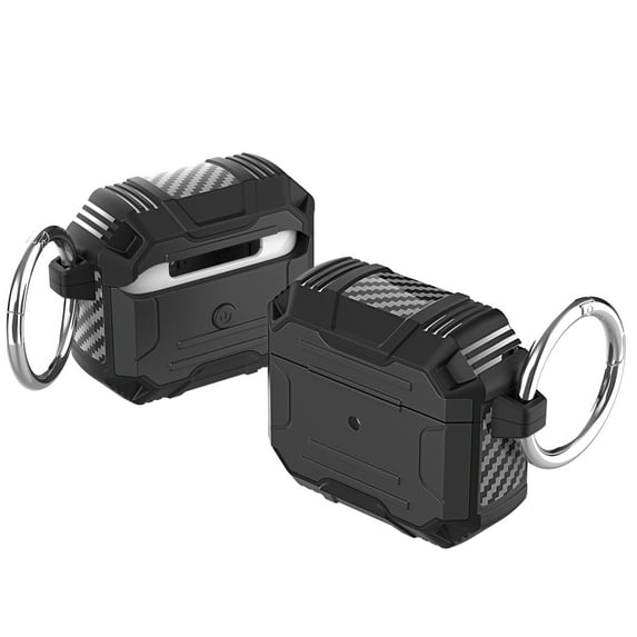 Airpods Pro (2019) 1st Gen Case for Men Women, Heavy Duty Protective Case with Keychain Portable Dustproof Anti-Scratch Rugged Bumper Durable Case Cover for Apple Airpods Pro (2019) , Black