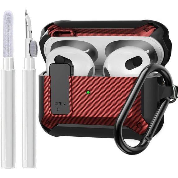 Airpods Pro 2nd/1st Generation Case Lock with Cleaning Kit, OTOPO Protective Cover for Airpod Pro 2 Gen Case Women, Shockproof Rugged Shell for Air Pods Pro Case 2023/2022/2019, Black