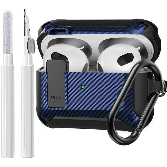 Airpods Pro 2nd/1st Generation Case Lock with Cleaning Kit, OTOPO Protective Cover for Airpod Pro 2 Gen Case Women, Shockproof Rugged Shell for Air Pods Pro Case 2023/2022/2019, Black