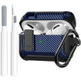 thumbnail image 1 of Airpods Pro 2nd/1st Generation Case Lock with Cleaning Kit, OTOPO Protective Cover for Airpod Pro 2 Gen Case Women, Shockproof Rugged Shell for AirPod Pro Case 2023/2022/2019, Black & Blue, 1 of 8