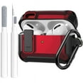 thumbnail image 1 of Airpods Pro 2nd/1st Generation Case Men Lock with Cleaning Kit, OTOPO Protective Cover for Airpod Pro 2 Gen Case Women, Shockproof Rugged Shell for Air Pods Pro Case 2022/2019 Black/Red, 1 of 7