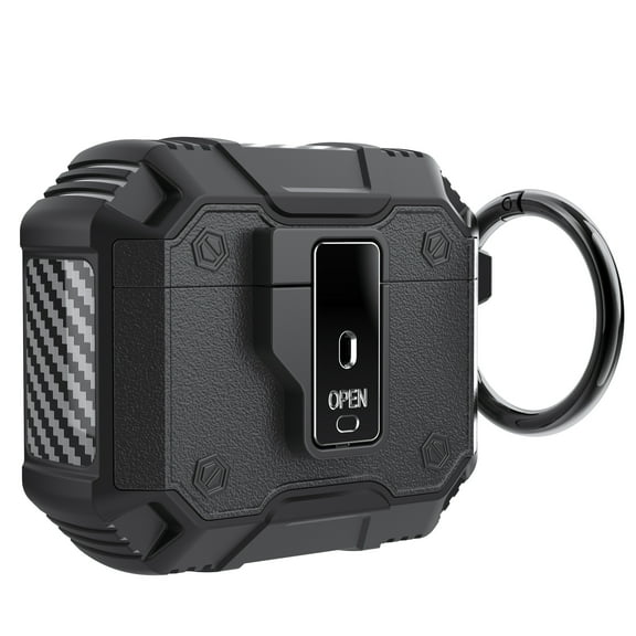 for Airpods Pro 2nd Gen (2022) Case with Keychain, AirPods Pro 2 Case, Rugged Hybrid PC TPU Airbuds Container Dustproof Anti-Scratch Protective Case for Apple Airpods Pro 2nd Gen (2022),Black