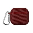 thumbnail image 1 of For Airpods Pro 2nd Gen Case with Keychain, PU Leather Carbon Fiber Texture Anti-Scratch Dustproof Bumper Shockproof Lightweight Portable Case Cover for Apple AirPods Pro 2nd Gen 2022,Red, 1 of 7