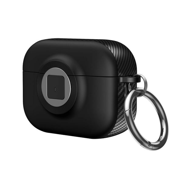 for Airpods Pro 2nd Generation (2022) Protective Case Automatic Pop-up with Safety Locking Clip, Full Body Shockproof Hard Case with Keychain for Airpods Pro 2nd Generation (2022), Black